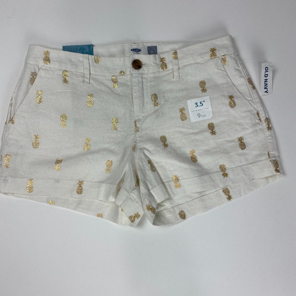 Old Navy Pineapple Print Shorts Women's Size 2 NWT